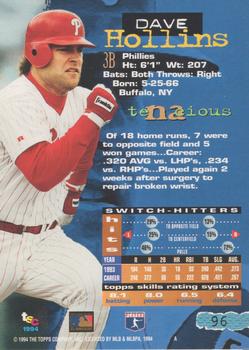 1994 Stadium Club - First Day Issue #96 Dave Hollins Back