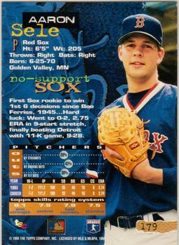 1994 Stadium Club - First Day Issue #179 Aaron Sele Back