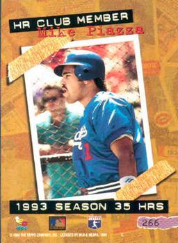1994 Stadium Club - First Day Issue #266 Mike Piazza Back