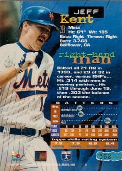 1994 Stadium Club - First Day Issue #362 Jeff Kent Back