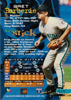 1994 Stadium Club - First Day Issue #415 Bret Barberie Back