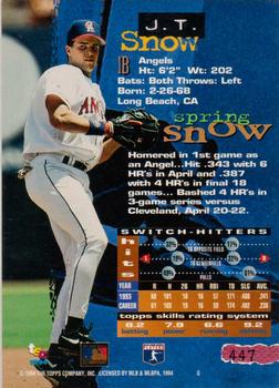 1994 Stadium Club - First Day Issue #447 J.T. Snow Back