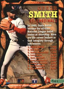 1994 Stadium Club - First Day Issue #541 Ozzie Smith Back