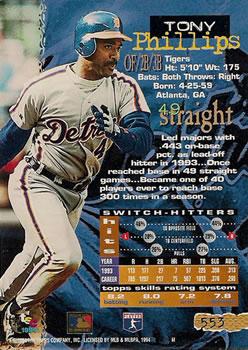 1994 Stadium Club - First Day Issue #553 Tony Phillips Back