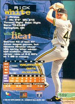 1994 Stadium Club - First Day Issue #589 Rick White Back