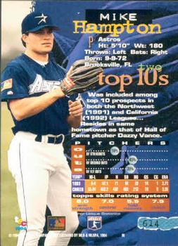 1994 Stadium Club - First Day Issue #614 Mike Hampton Back