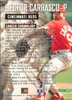 1994 Stadium Club - First Day Issue #634 Hector Carrasco Back