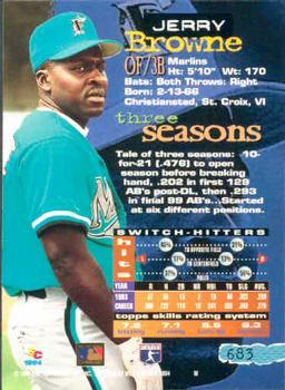 1994 Stadium Club - First Day Issue #683 Jerry Browne Back
