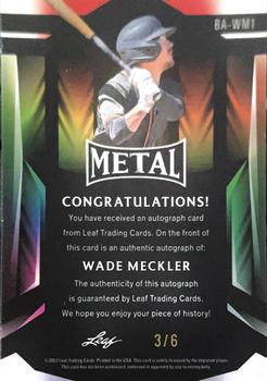 2023 Leaf Metal - Base Autographs Blue Mojo #BA-WM1 Wade Meckler Back