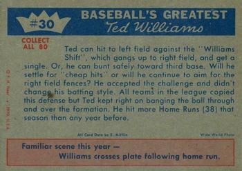 1959 Fleer Ted Williams #30 Ted Williams Back