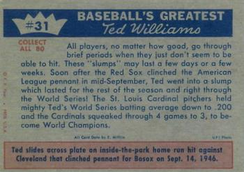 1959 Fleer Ted Williams #31 Ted Williams Back