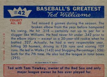 1959 Fleer Ted Williams #42 Ted Williams / Tom Yawkey Back
