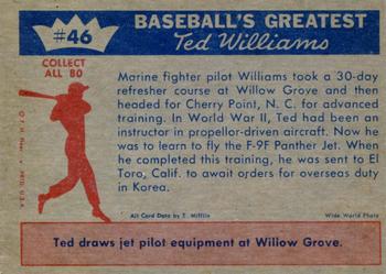 1959 Fleer Ted Williams #46 Ted Williams Back