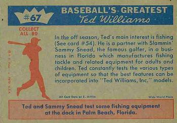 1959 Fleer Ted Williams #67 Ted Williams Back
