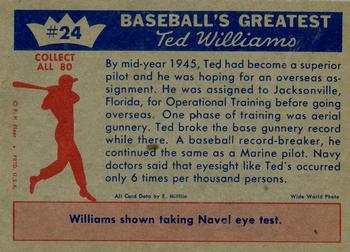 1959 Fleer Ted Williams #24 Ted Williams Back