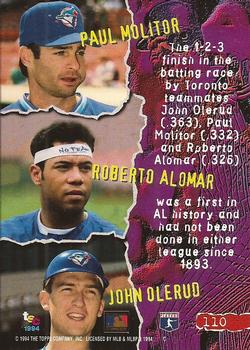 1994 Stadium Club - Golden Rainbow #110 Roberto Alomar / Paul Molitor / John Olerud Back