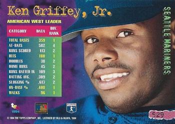 1994 Stadium Club - Golden Rainbow #529 Ken Griffey Jr. Back