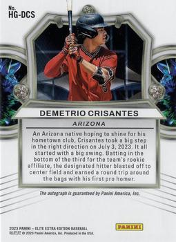 2023 Panini Elite Extra Edition - Hidden Gems Blue Signatures #HG-DCS Demetrio Crisantes Back