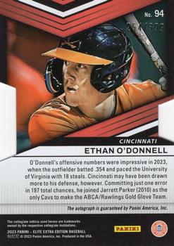 2023 Panini Elite Extra Edition - Signatures Die Cut #94 Ethan O'Donnell Back