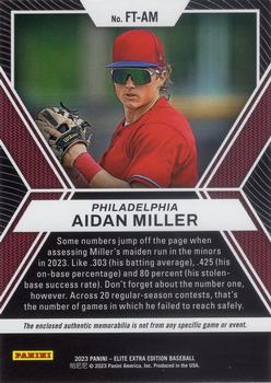 2023 Panini Elite Extra Edition - Future Threads Red #FT-AM Aidan Miller Back