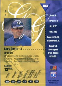 1994 Studio #183 Gary Gaetti Back