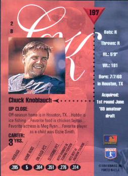 1994 Studio #197 Chuck Knoblauch Back
