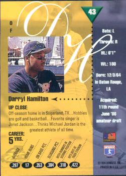 1994 Studio #43 Darryl Hamilton Back