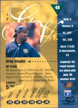 1994 Studio #48 Greg Vaughn Back