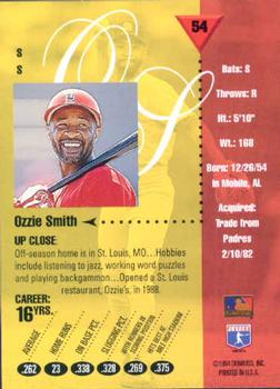 1994 Studio #54 Ozzie Smith Back