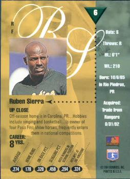 1994 Studio #6 Ruben Sierra Back
