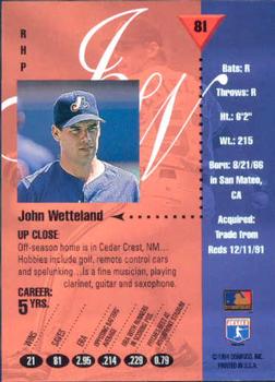 1994 Studio #81 John Wetteland Back