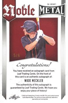 2023 Leaf Metal - Noble Autographs Water Wave #N-WM1 Wade Meckler Back