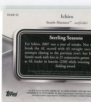 2024 Topps Sterling - Sterling Seasons #SSAR-I2 Ichiro Back