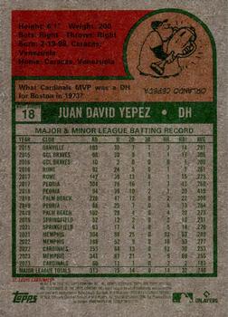 2024 Topps Heritage - White Border #18 Juan Yepez Back