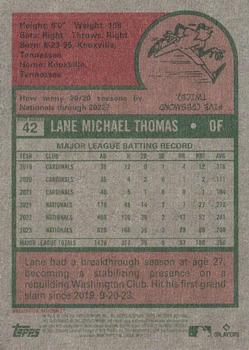 2024 Topps Heritage - White Border #42 Lane Thomas Back