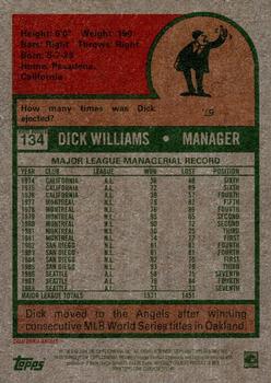 2024 Topps Heritage - White Border #134 Dick Williams Back