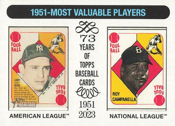 2024 Topps Heritage - White Border #189 1951 MVPs (Yogi Berra / Roy Campanella Front