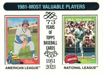 2024 Topps Heritage - White Border #196 1981 MVPs (Rollie Fingers / Mike Schmidt) Front