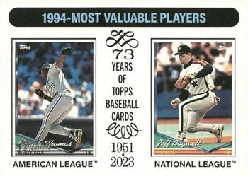 2024 Topps Heritage - White Border #198 1994 MVPs (Frank Thomas / Jeff Bagwell) Front