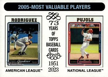 2024 Topps Heritage - White Border #202 2005 MVPs (Alex Rodriguez / Albert Pujols) Front