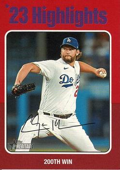 2024 Topps Heritage - Red Border #4 200th Win (Clayton Kershaw) Front