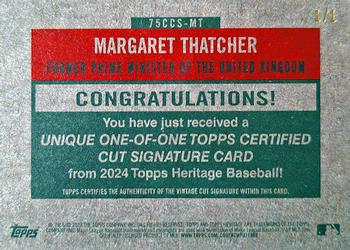 2024 Topps Heritage - 1975 Celebrity Cut Signatures #75CCS-MT Margaret Thatcher Back