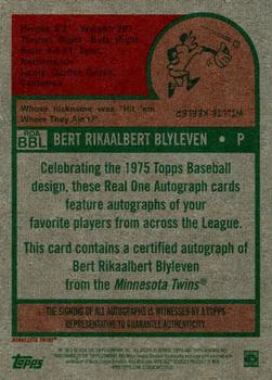 2024 Topps Heritage - Real One Autographs #ROA-BBL Bert Blyleven Back