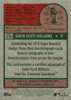 2024 Topps Heritage - Real One Autographs #ROA-GW Gavin Williams Back