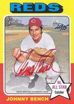 2024 Topps Heritage - Real One Autographs Special Edition Red Ink #75RO-JB Johnny Bench Front