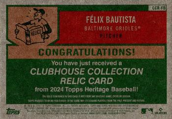 2024 Topps Heritage - Clubhouse Collection Relics #CCR-FB Félix Bautista Back