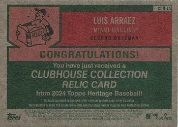 2024 Topps Heritage - Clubhouse Collection Relics #CCR-LA Luis Arraez Back