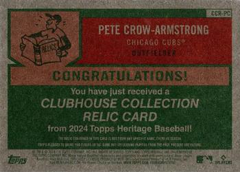 2024 Topps Heritage - Clubhouse Collection Relics #CCR-PC Pete Crow-Armstrong Back