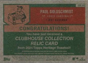 2024 Topps Heritage - Clubhouse Collection Relics #CCR-PG Paul Goldschmidt Back