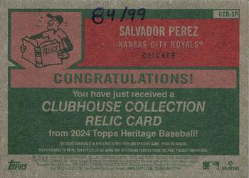 2024 Topps Heritage - Clubhouse Collection Relics Gold #CCR-SP Salvador Perez Back